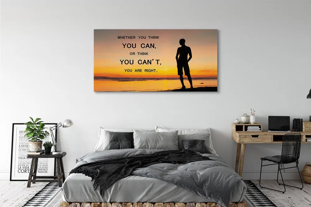 Zdjęcie na płótnie Napis na tle Morza