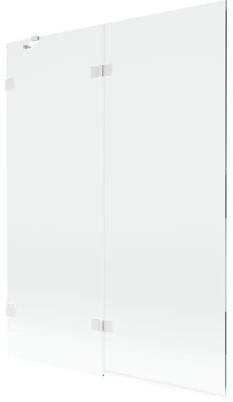 Mexen Lunar parawan nawannowy 2-skrzydłowy lewy 130 x 150 cm, transparent, biały - 897-130-100-20-00-L