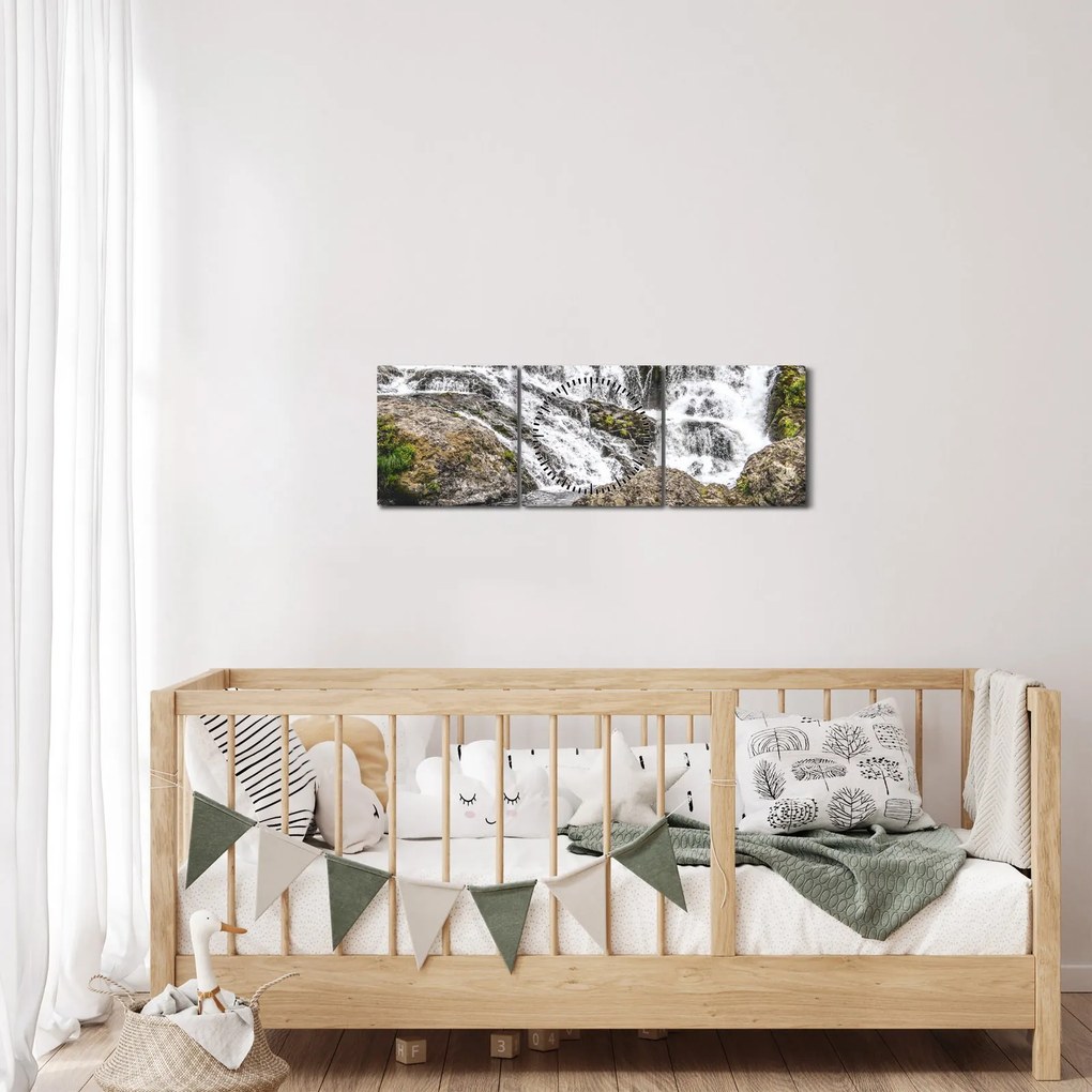 Obraz - Rapids (z zegarem) (90x30 cm)
