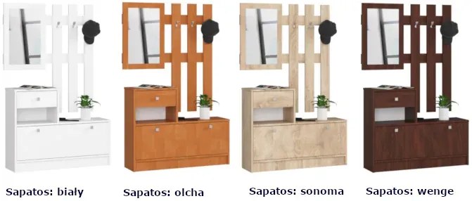 Biała garderoba do przedpokoju C0-B42