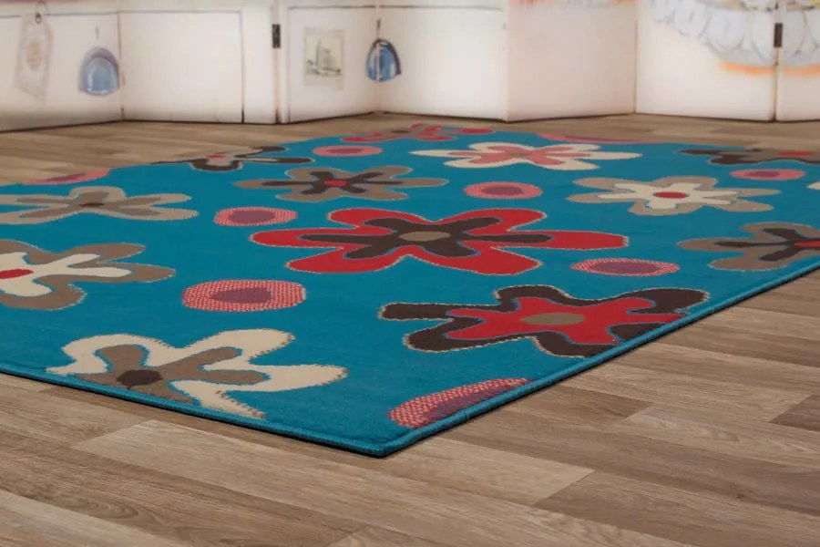 Dywan Kwiatki niebieski 120 cm x 170 cm