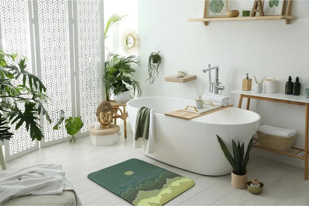 Dywanik antypoślizgowy do łazienki Dywanik antypoślizgowy do łazienki Góry Abstrakcja