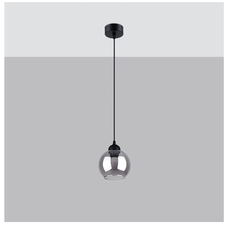 Czarna lampa wisząca ø 15 cm Grande – Sollux