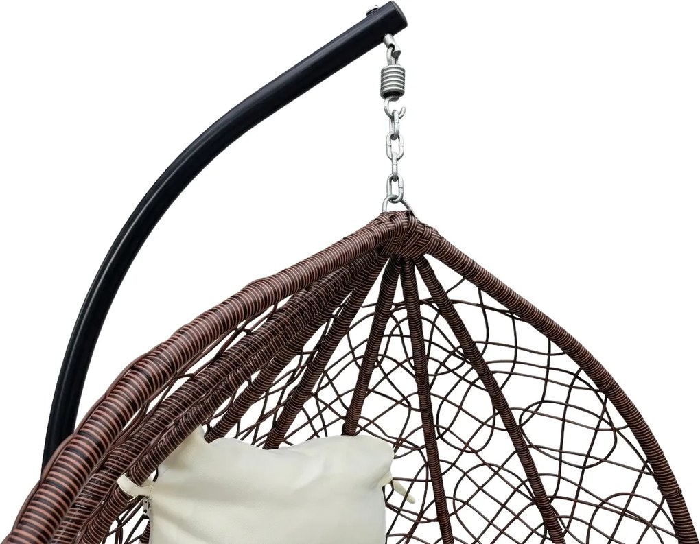 Brązowe wiszące krzesło KOKON