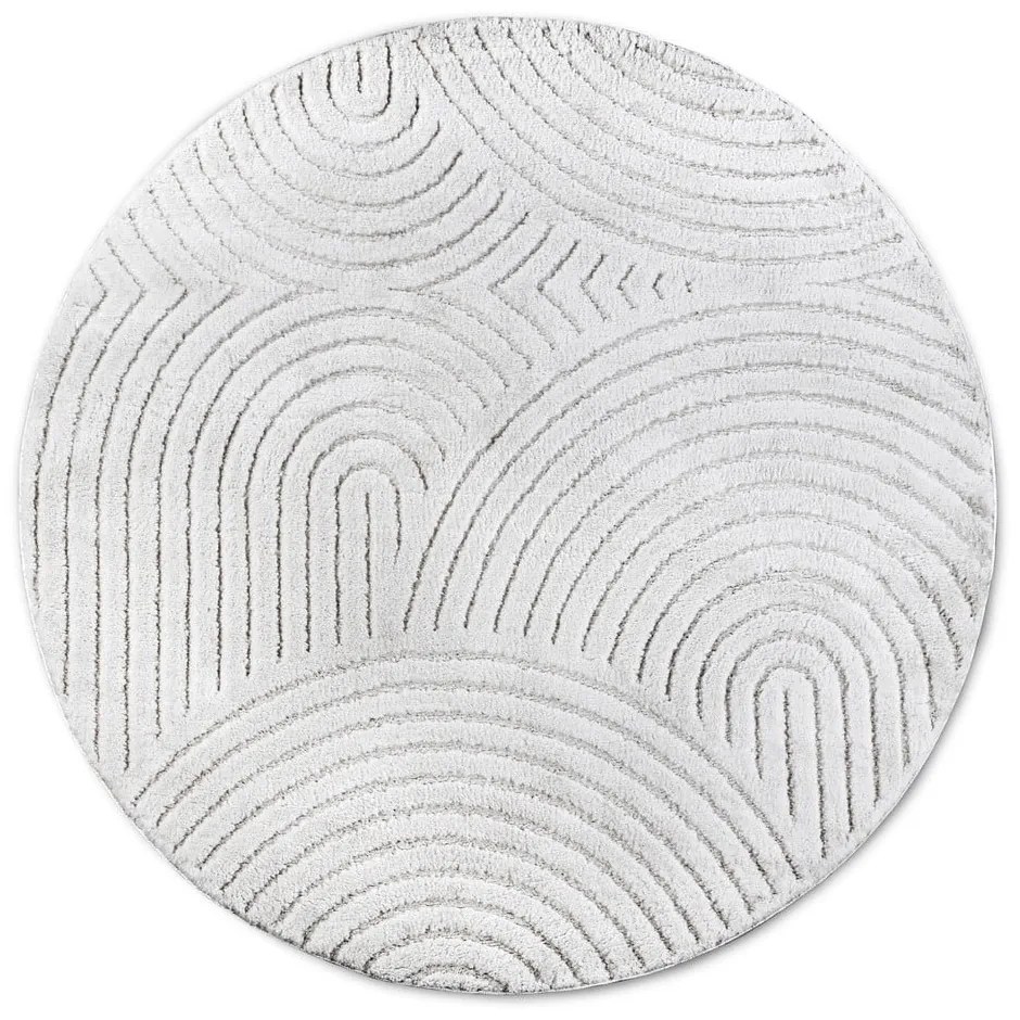 Biały okrągły dywan ø 200 cm Panglao New York White – Elle Decoration