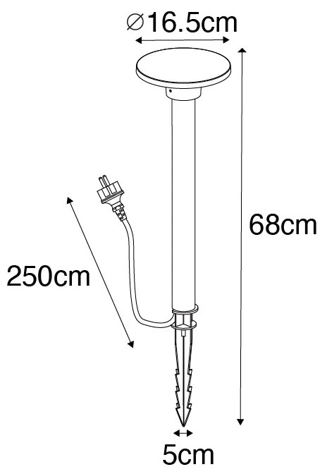 Nowoczesny reflektor na szpikulec czarny w komplecie z diodą LED IP54 - Skyf