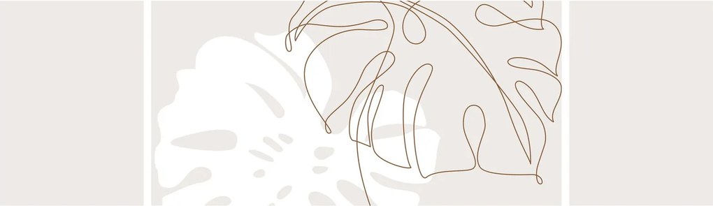 Obraz - Line art monstera N⁰2 (170x50 cm)