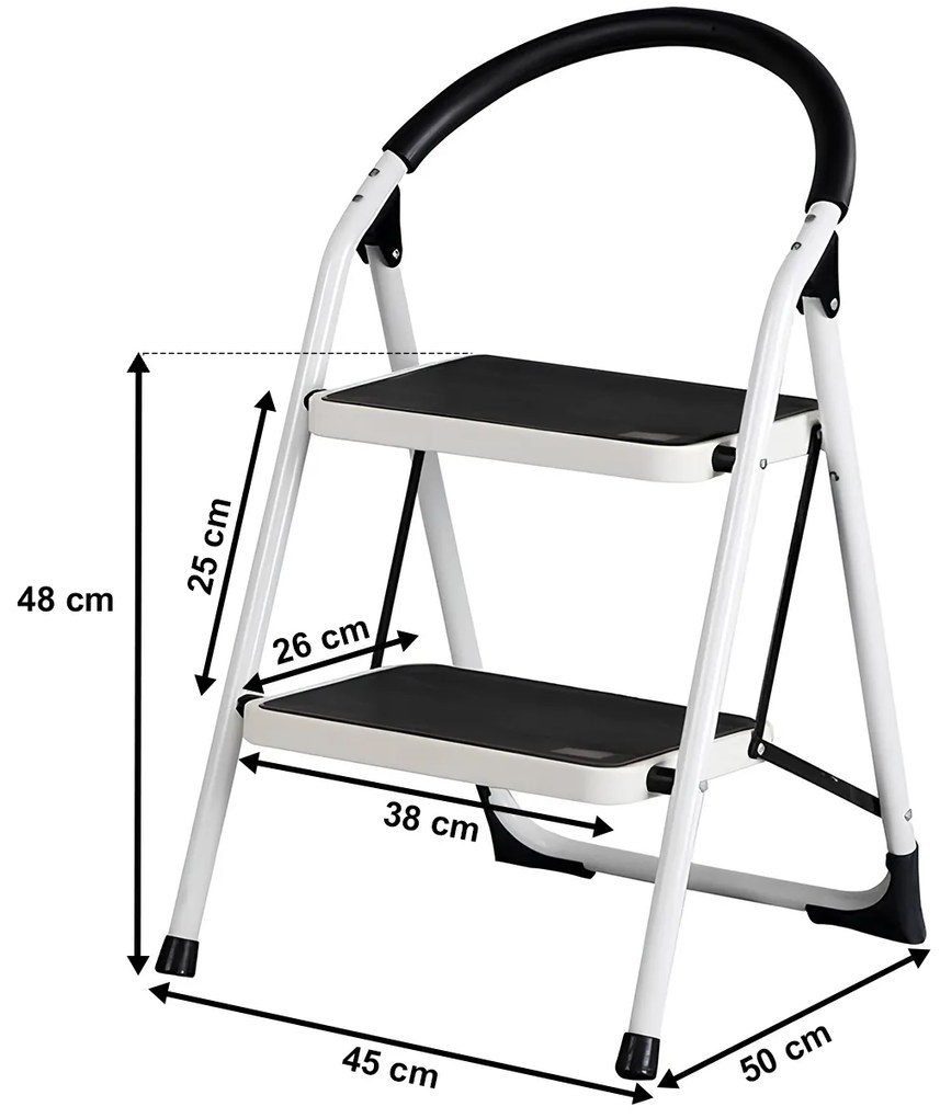 4Home Składane schodki stalowe Steps, 2 stopnie