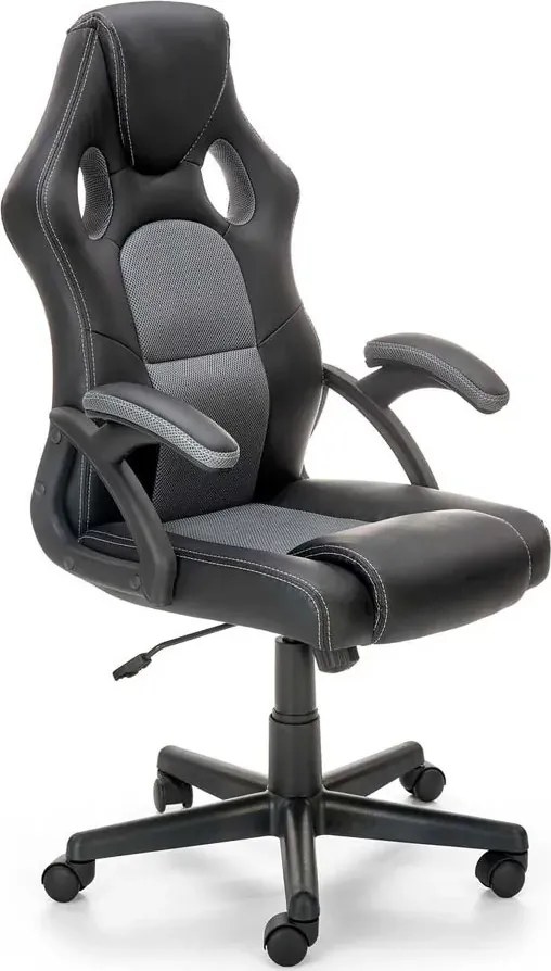 Fotel obrotowy gamingowy czarny + popiel M1-N65