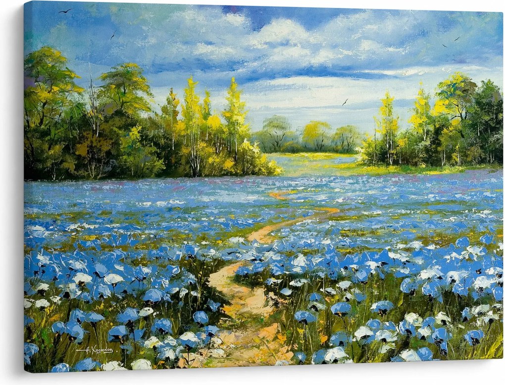 Obraz - Ścieżka w polu, obraz olejny (70x50 cm)