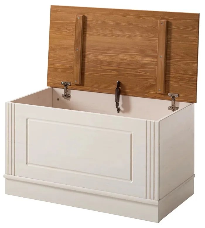 Biała skrzynia z litego drewna sosnowego 80x45 cm Anita – Støraa