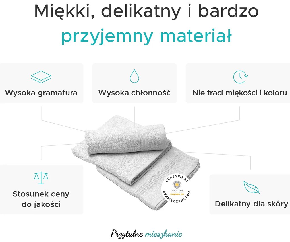 Ręcznik ELEGANZA 50x100 cm jasnoniebieski, 100% bawełna