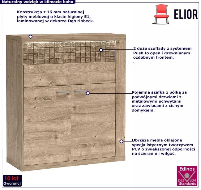 Komoda z szufladami dąb ribbeck B9-H96