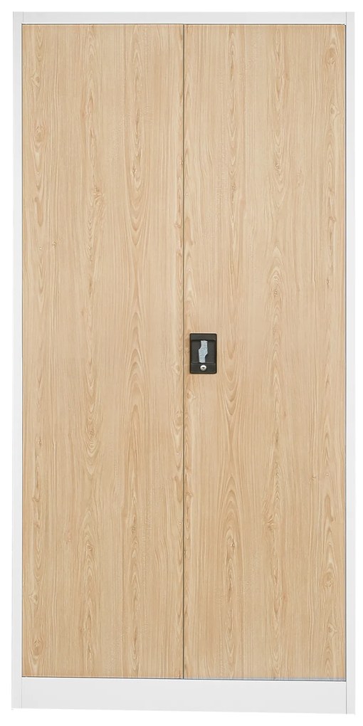Zestaw 4x szafa biurowa metalowa biała/dąb sonoma, 900x1950x400 mm: JAN H Eco Design