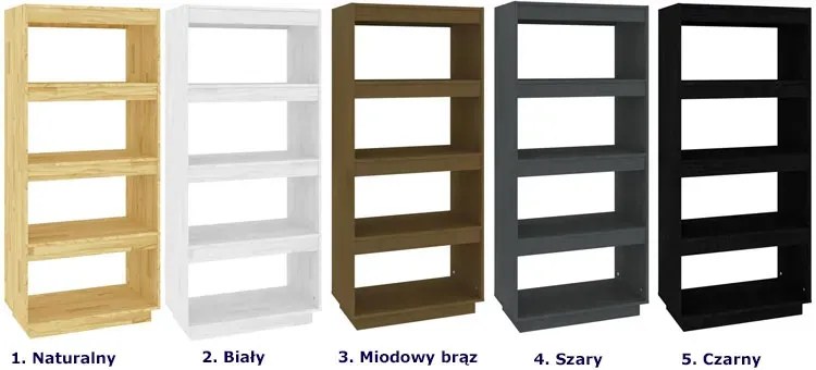 Skandynawski regał z litego drewna miodowy brąz - Lika 8X
