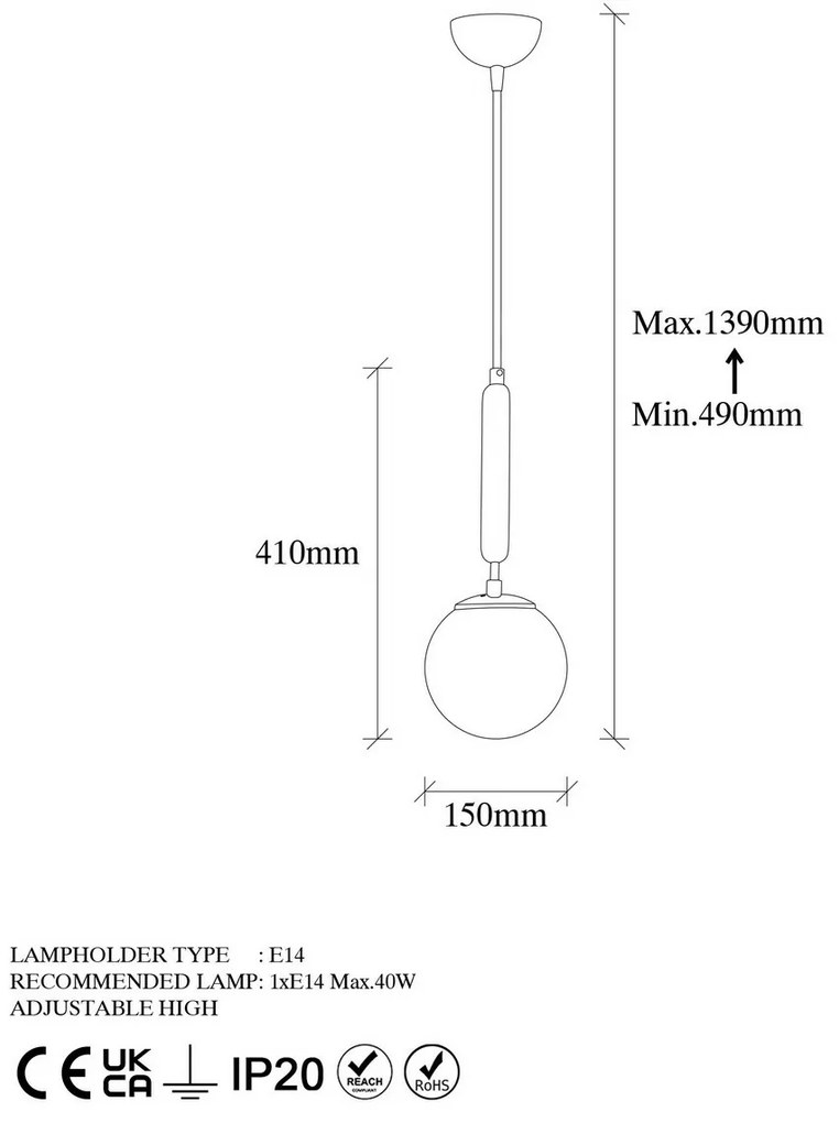Lampa wisząca King - 11452, złota