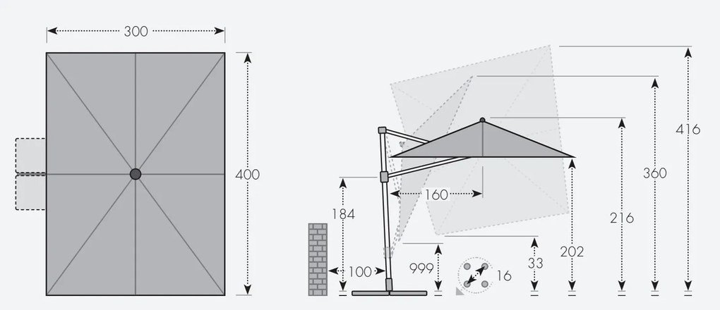 Doppler LIFE 400 x 300 cm jasnoszara