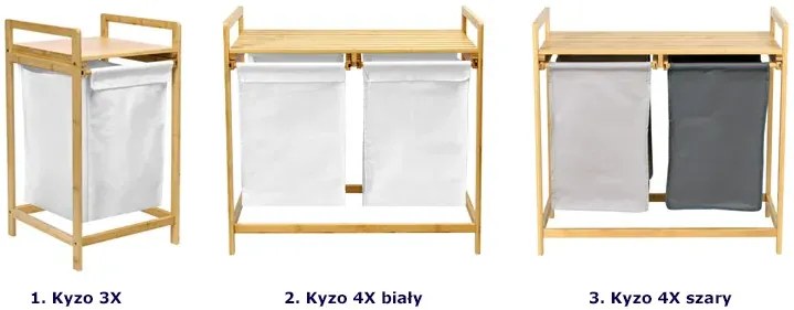 Bambusowy kosz na pranie z półką L5-W04