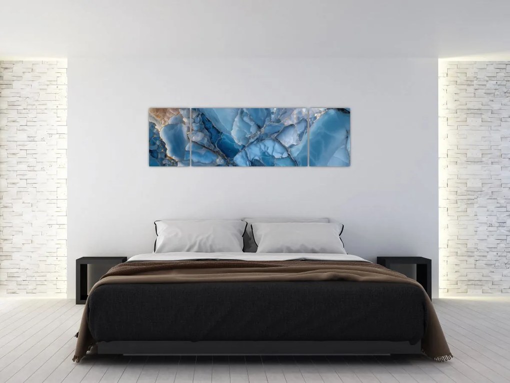 Obraz - Niebieski zróżnicowany marmur (170x50 cm)