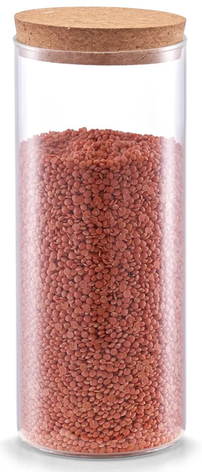 Smukły słoik z korkową pokrywką, 1400 ml