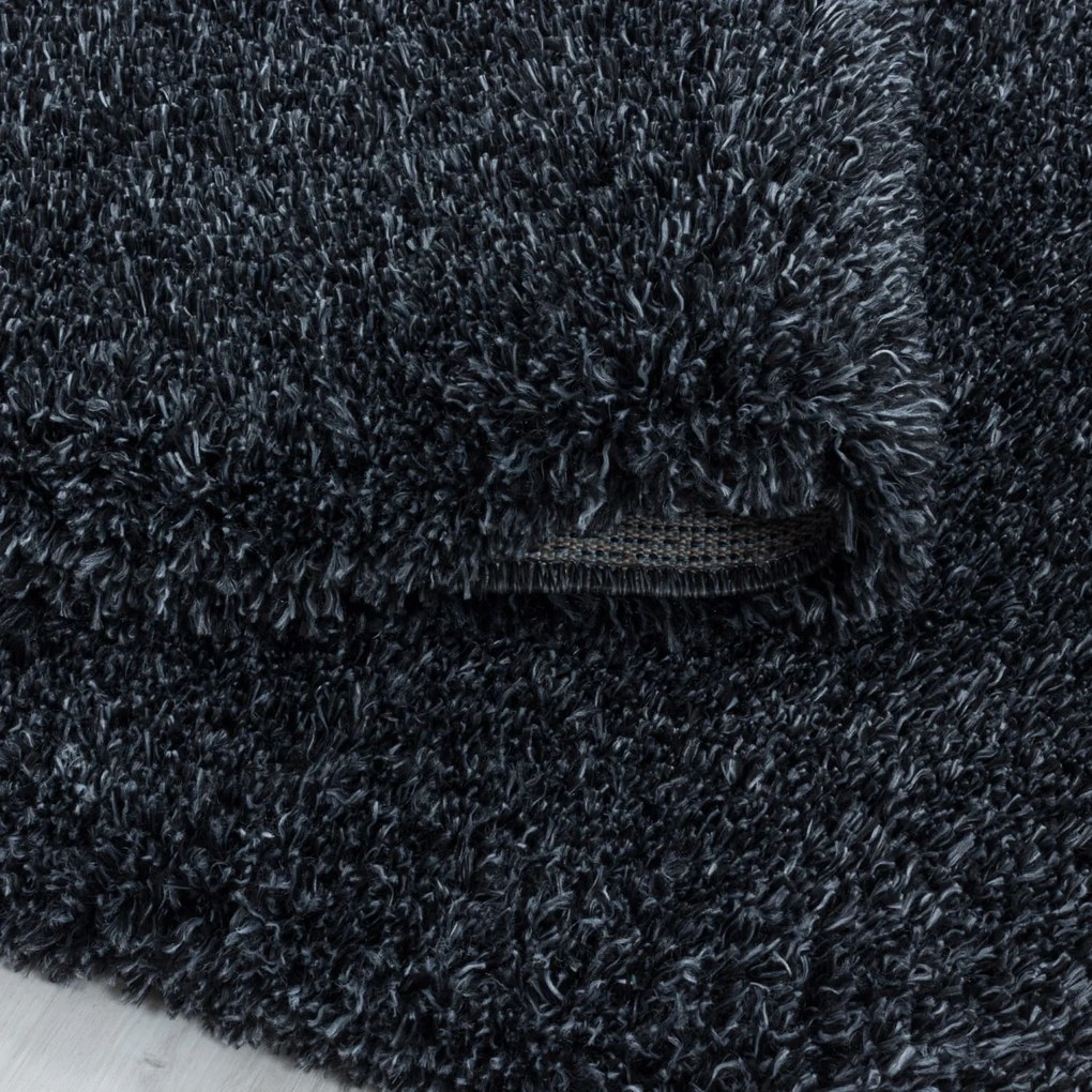 Dywan shaggy Fluffy Super Soft antracyt 200 cm x 200 cm koło