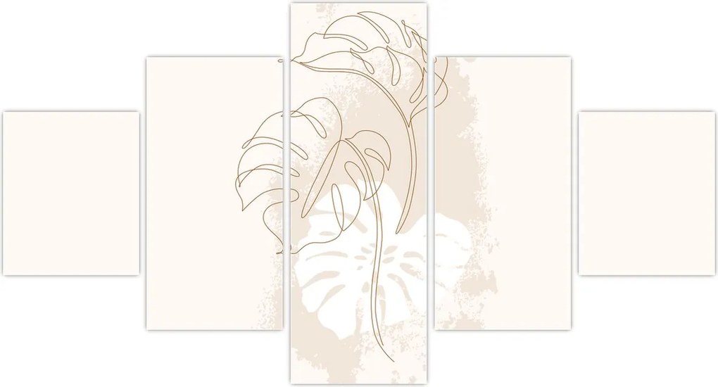 Obraz - Line art monstera N⁰1 (125x70 cm)