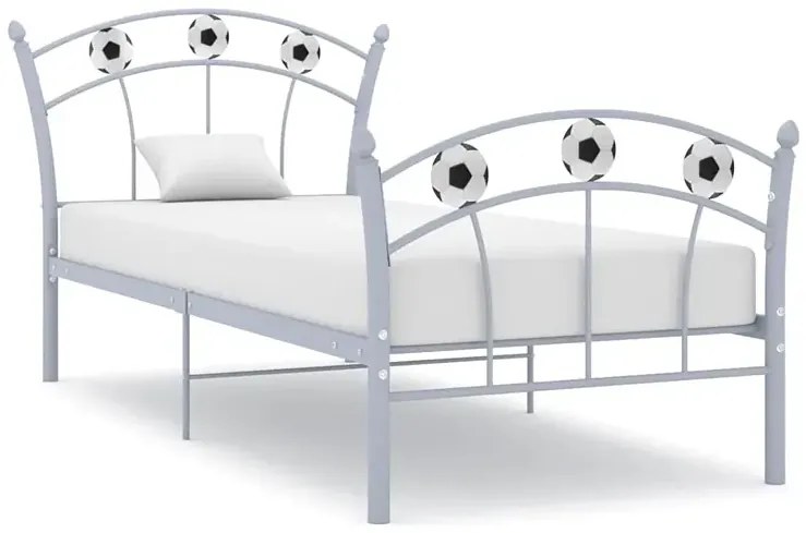 Szare metalowe łózko dziecięce z piłką 90x200 cm - Dizzel