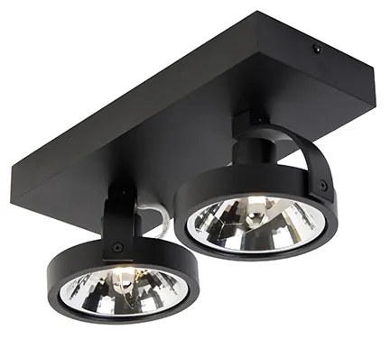 Designerski reflektor czarny regulowany 2-światła - Go Nowoczesny Oswietlenie wewnetrzne