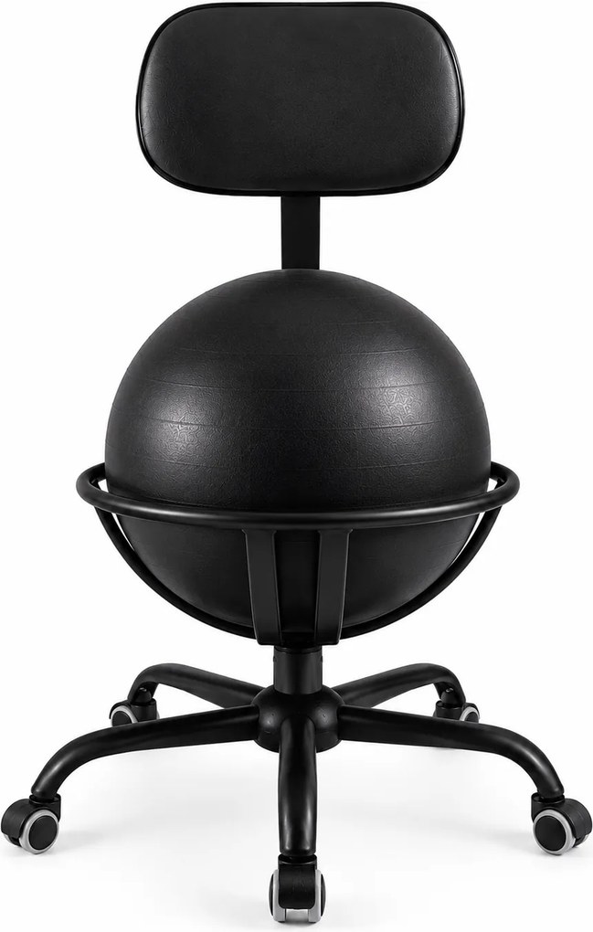 Krzesło ergonomiczne z piłką BIO-VITA, krzesło do aktywnego siedzenia przy biurku, kolor czarny