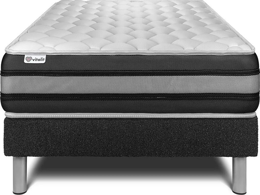 lózka z materacem VITAL SPRING ZEN 120 x 200 cm Rama lózka Czarny