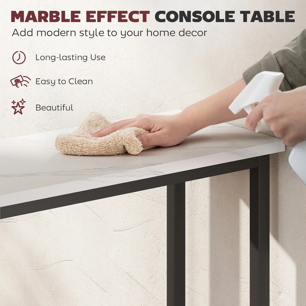 HOMCOM Stolik konsolowy do przedpokoju z regulowanymi stopkami, zabezpieczeniem przed przewróceniem 75 x 24 x 76 cm do małej przestrzeni Czarny | Aosom PL