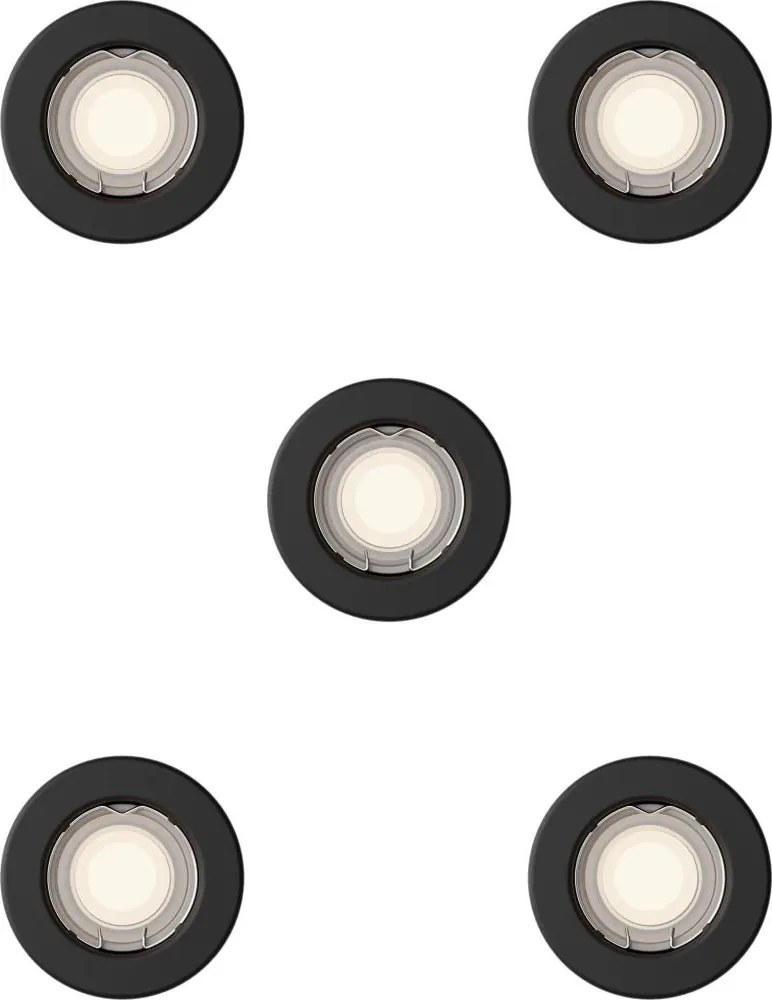 Philips - Zestaw 5x oprawa wpuszczana PERIDOT 1xGU10/7W/230V czarna