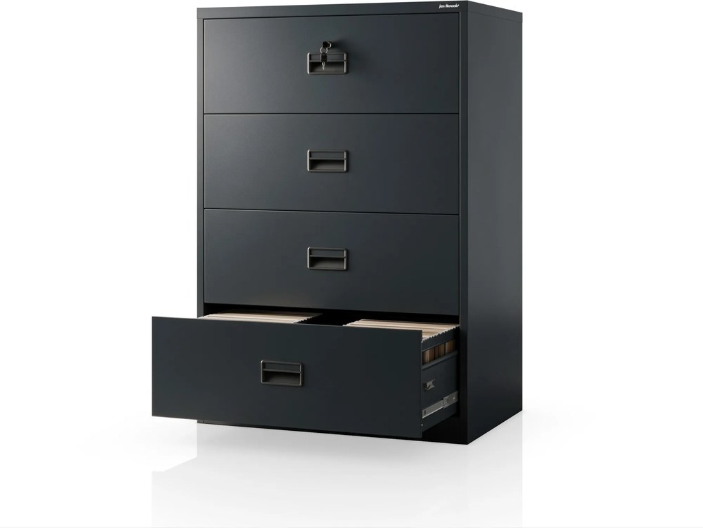 Szafa kartotekowa metalowa z 4 szufladami antracytowa, 900x1320x600 mm: SARA XL V4