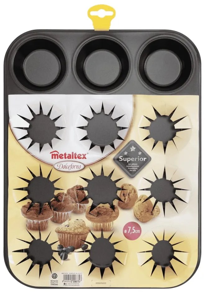 Forma na 12 muffinów Metaltex, 30x30 cm