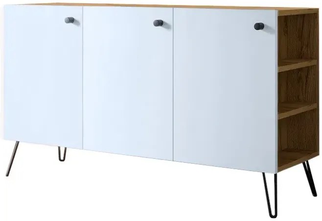 Lewostronna komoda z drzwiczkami dąb craft + biały G4-P76