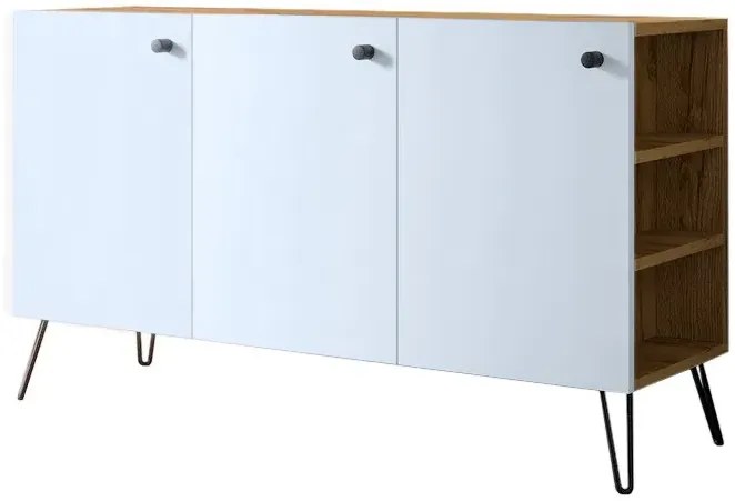 Lewostronna komoda z drzwiczkami dąb craft + biały - Zorina 7X