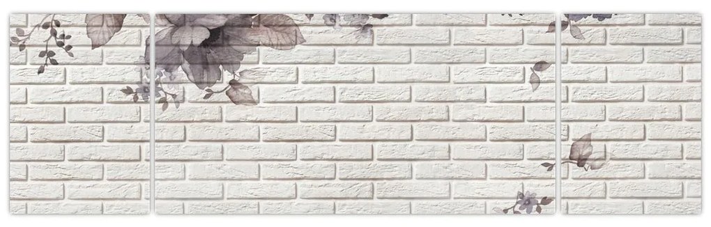 Obraz ściany z bukietem kwiatów (170x50 cm)