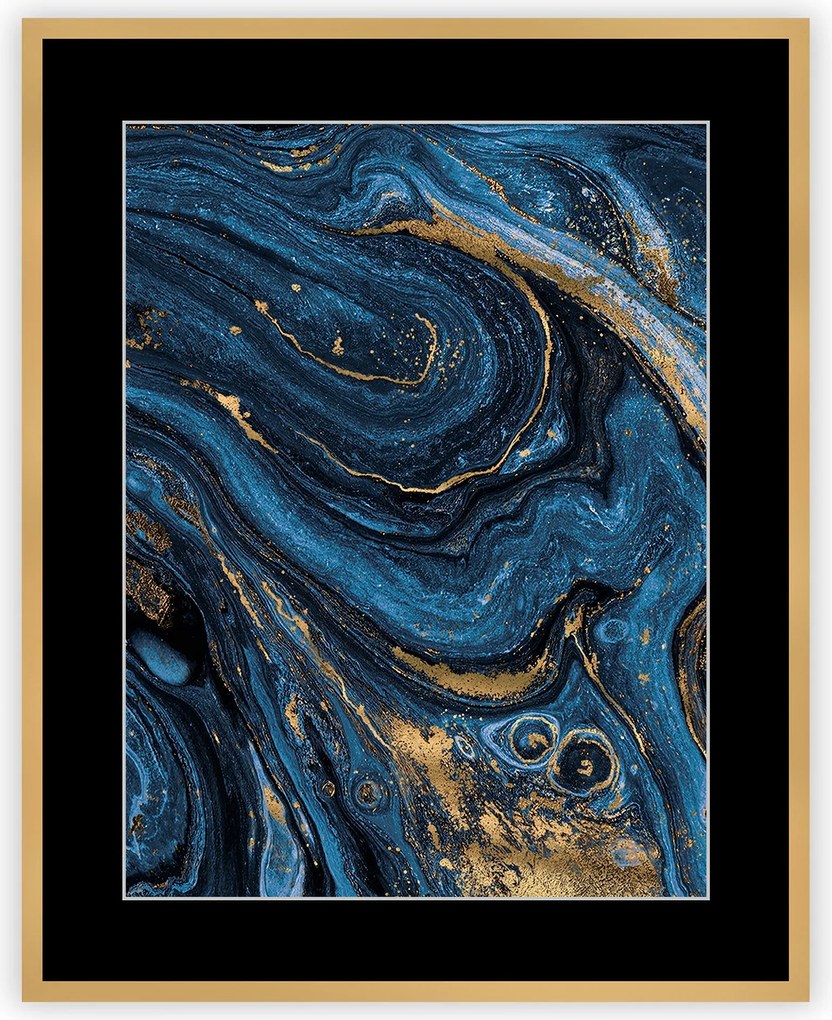 Obraz Abstract Blue&Gold II 40 x 50 cm