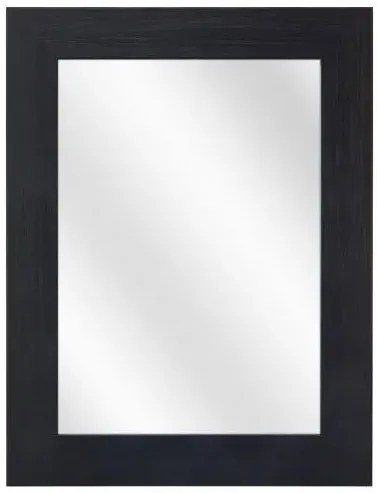 Czarne lustro wiszące w drewnianej ramie E6-T66