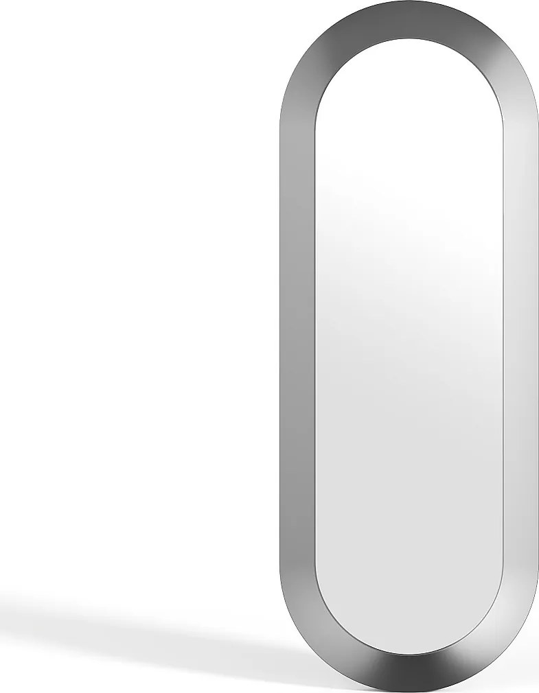 Lustro ścienne owalne aluminiowe - szer. 60 x wys. 160 cm - Wykończenie szczotkowane gunmetal - ZIRYA