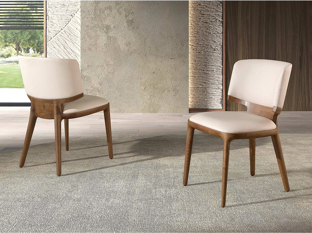 Krzesło ze sztucznej skóry w kolorze kremowym 4206 ANGEL CERDA