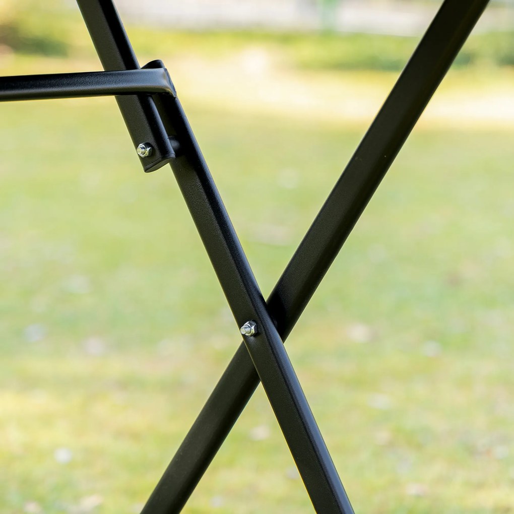 Outsunny Składany komplet 3-częściowy stół z krzesłami czarny + szary