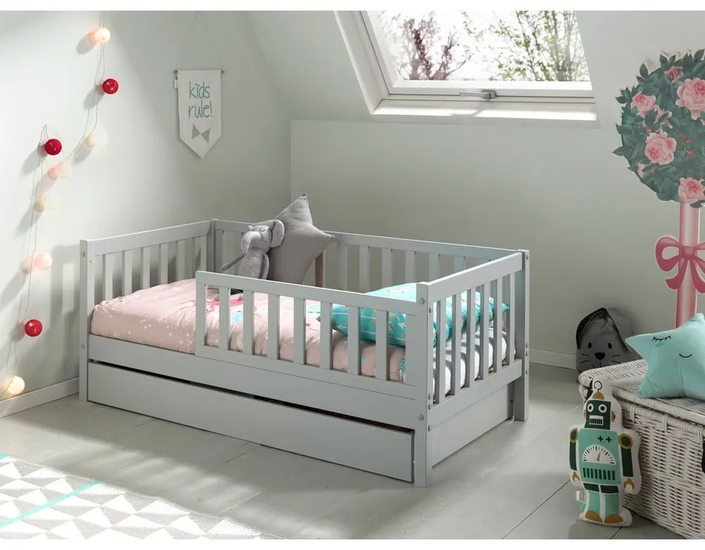 Szara szuflada pod łóżko dziecięce 70x140 cm Peuter – Vipack