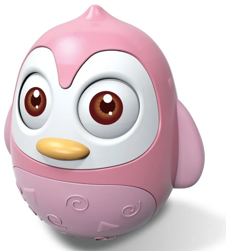 Baby Mix Kołysząca się zabawka pingwin różowy, 14 cm