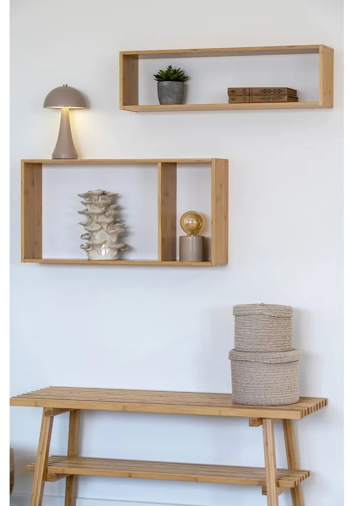 Wielopoziomowa bambusowa półka w naturalnym kolorze 70 cm Ember – House Nordic