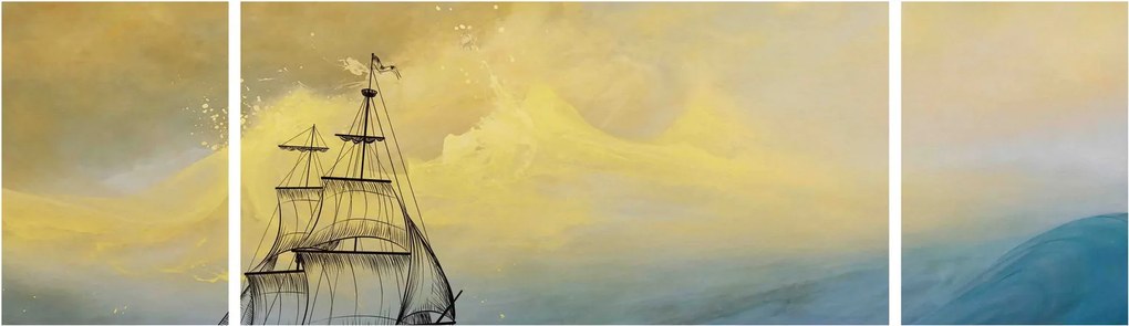 Obraz - Obraz statku ma morzu (170x50 cm)
