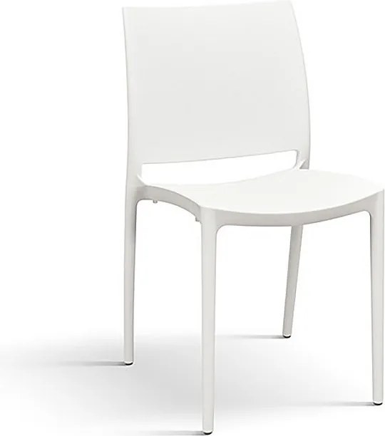 Zestaw 4 białych krzeseł polipropylenowych z możliwością sztaplowania - NORTH BEACH