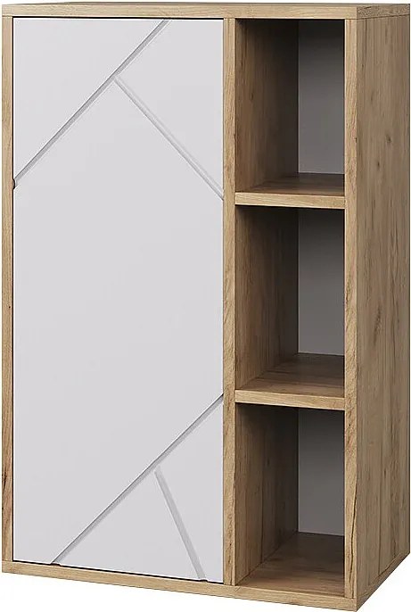 Półka ścienna gold power dąb/biały 50.1x28.3x78.4 berno