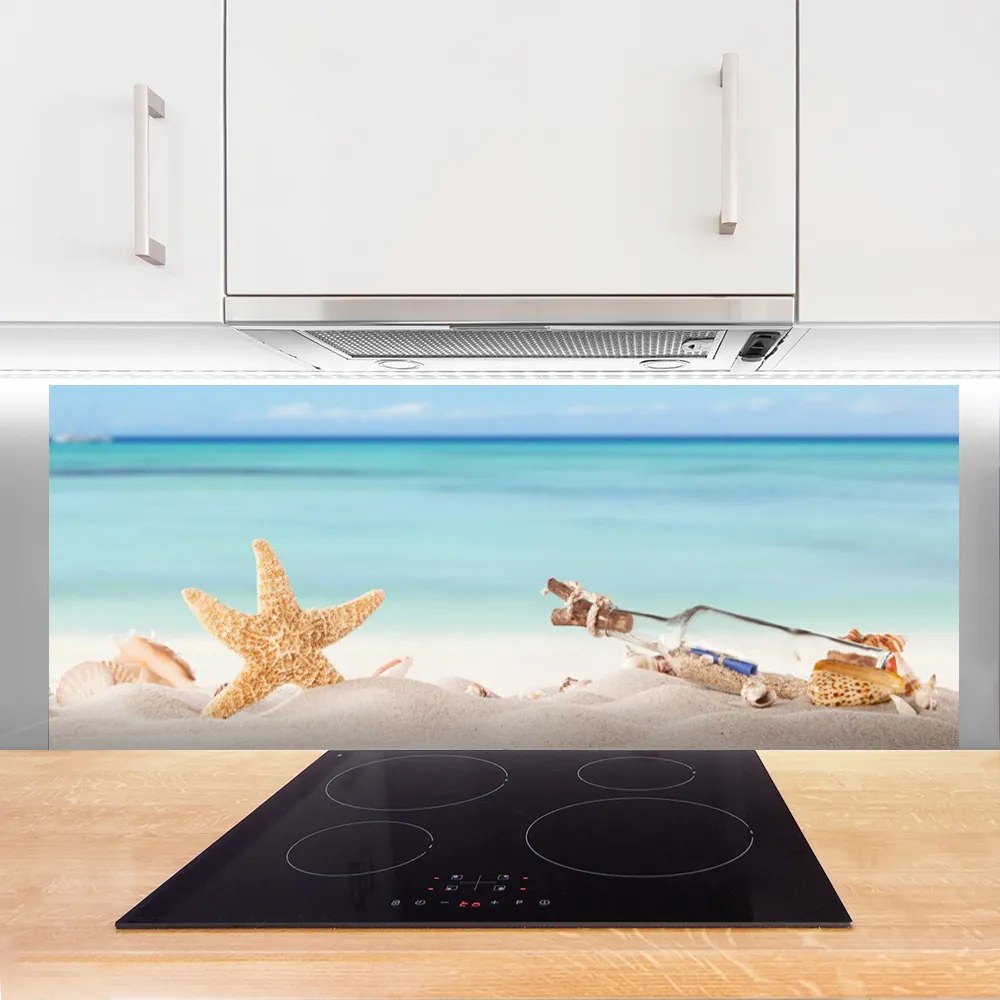 Szkło do Kuchni na Ścianę Nadmorskie Skarby na Piasku