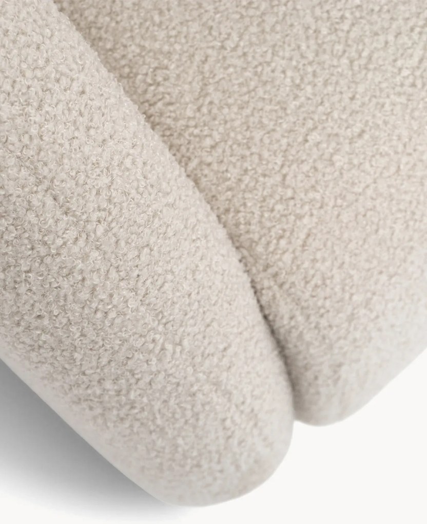 Sofa rozkładana Nubi trzyosobowa 140 cm z pojemnikiem - jasny beżowy boucle Quelle 03